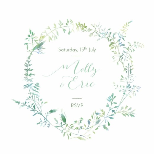 RSVP Cards Country Meadow (Square) Green - Front