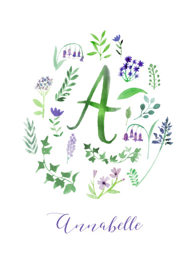 Small Posters Floral Alphabet White - Front