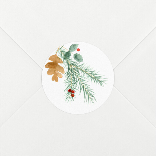 Christmas Stickers Watercolour Foliage White - View 1