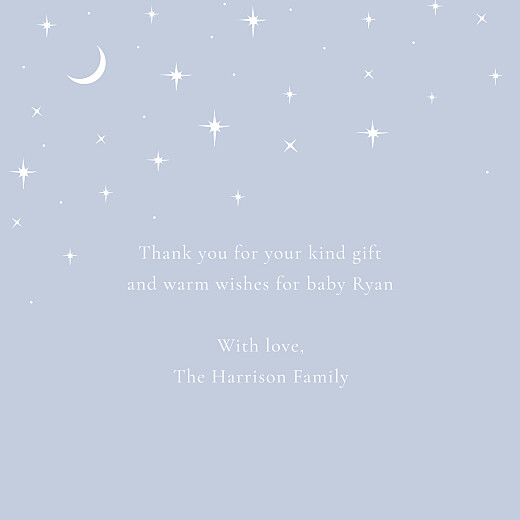 Baby Thank You Cards Under the Stars (4 Pages) Blue - Page 3
