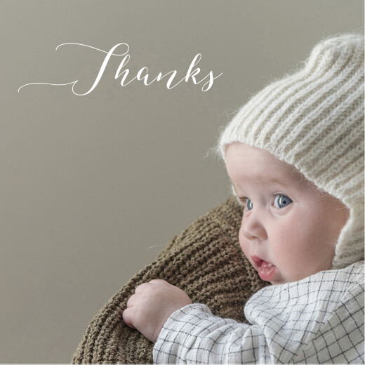 Baby Thank You Cards Calligraphy (Square) (4 Pages) White - Page 1
