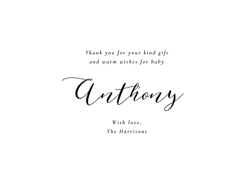 Baby Thank You Cards Calligraphy (Landscape) White - Page 3