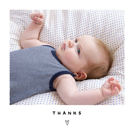 Baby Thank You Cards My First Shoe (Photo) White - Front