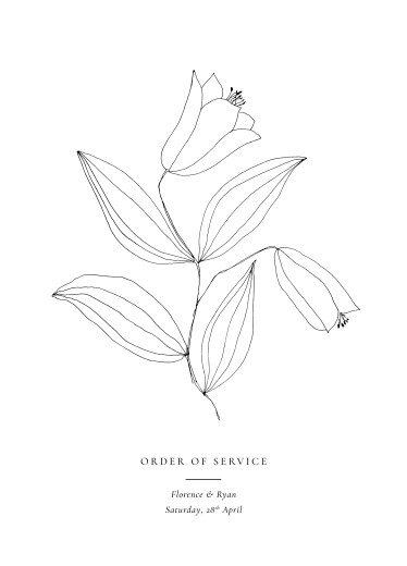 Wedding Order of Service Booklet Covers Love Poems White - Page 1