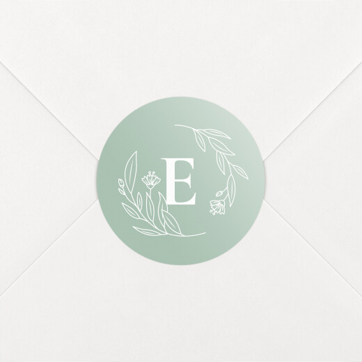 Baby Stickers Floral Emblem Light Green - View 1