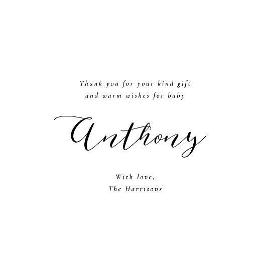 Baby Thank You Cards Calligraphy (Square) (4 Pages) White - Page 3