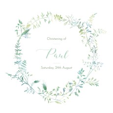 Christening Invitations Country Meadow Green