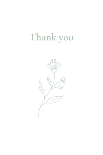 Baby Thank You Cards Floral Emblem Light Green - Front