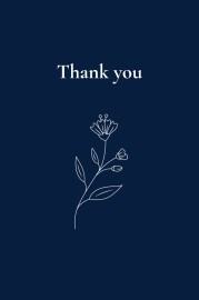 Baby Thank You Cards Floral Emblem Blue