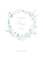 Christening Order of Service Booklets Cover Country Meadow Green