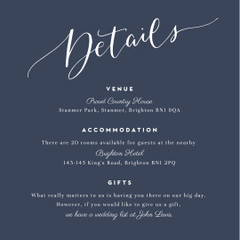 Guest Information Cards Swing Navy Blue