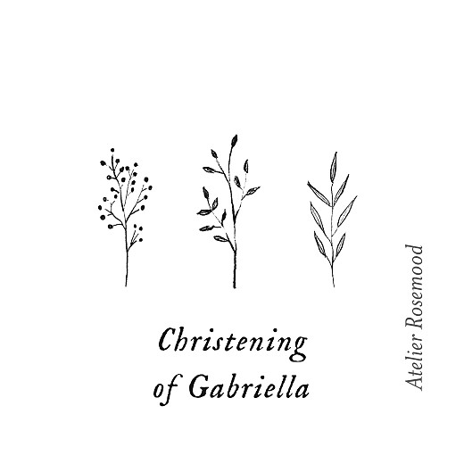 Christening Gift Tags Floral Minimalist Green - Back