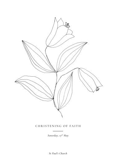 Christening Order of Service Booklets Cover Serenity White - Page 1