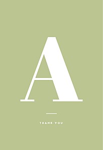 Baby Thank You Cards Initial (vellum) bis green