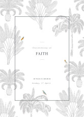 Christening Order of Service Booklets Cover Birds of Paradise Black