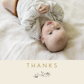 Baby Thank You Cards Blessed Beige