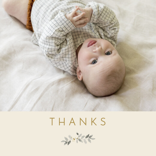 Baby Thank You Cards Blessed Beige - Front