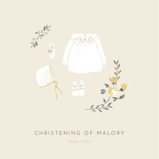 Christening Invitations Blessed Yellow