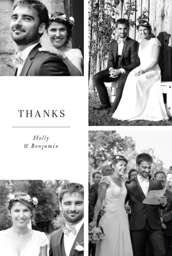 Wedding Thank You Cards Sweet Moments (Portrait) White - Page 1