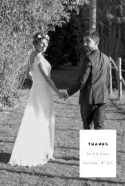Wedding Thank You Cards Emblem (4 Pages) White