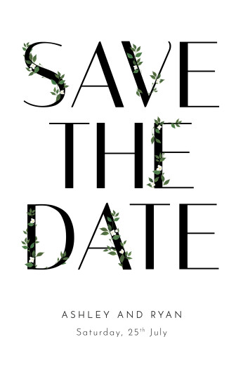 Save The Dates Love Grows White - Front