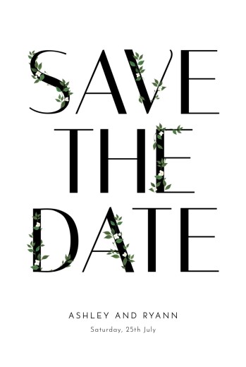 Save The Dates Love Grows (Photo) White - Front