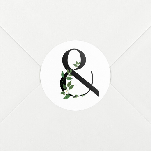 Wedding Envelope Stickers Love Grows (Ampersand) White - View 1