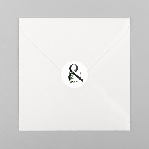 Wedding Envelope Stickers Love Grows (Ampersand) White - View 2