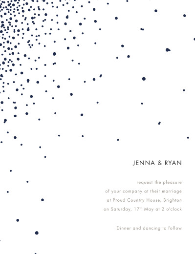 Wedding Invitations Spark's Fly Navy Blue - Front
