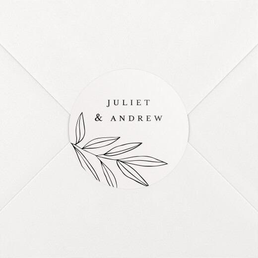 Wedding Envelope Stickers Budding Branch Beige - View 1