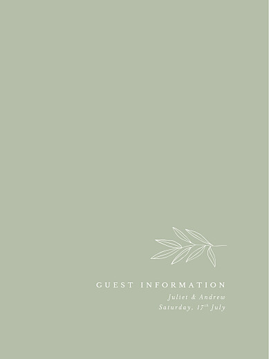 Guest Information Cards Budding Branch Green - Front