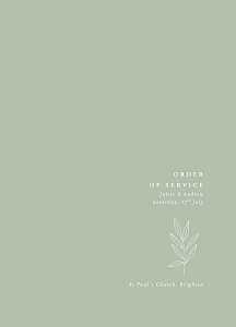 Wedding Order of Service Booklet Covers Budding branch green