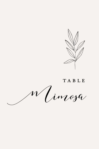 Wedding Table Numbers Budding Branch Green - Front
