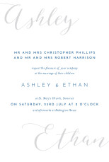 Wedding Invitations Calligraphy (Small) Blue