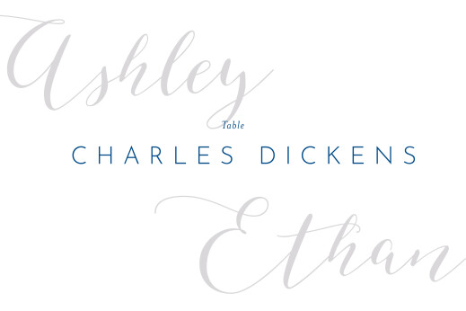 Wedding Table Numbers Calligraphy Blue - Front