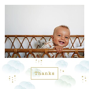 Baby Thank You Cards Mist (4 pages) blue