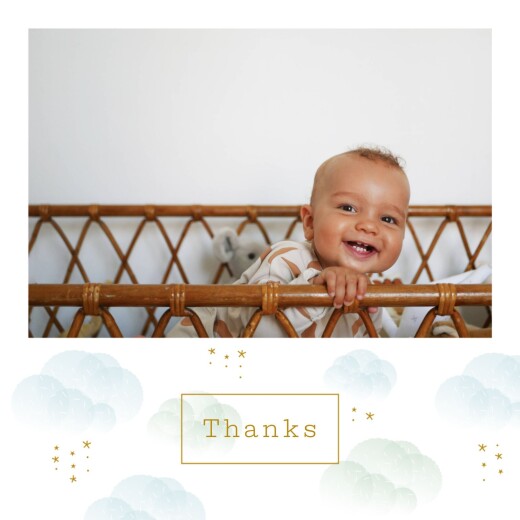 Baby Thank You Cards Mist (4 pages) Blue - Page 1