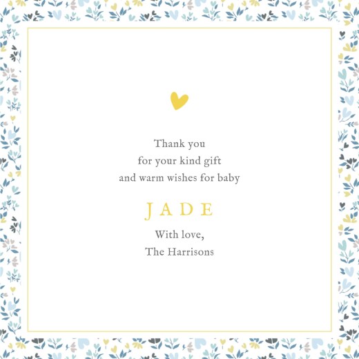 Baby Thank You Cards Liberty Hearts (4 Pages) Blue - Page 3