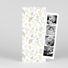 Baby Thank You Cards Liberty Leaves (Bookmark) Green
