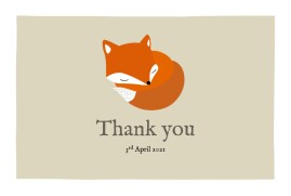 Baby Thank You Cards Little Fox Beige