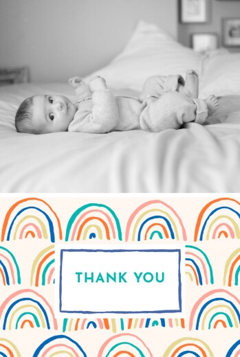 Baby Thank You Cards Rainbow (4 Pages) Blue - Page 1