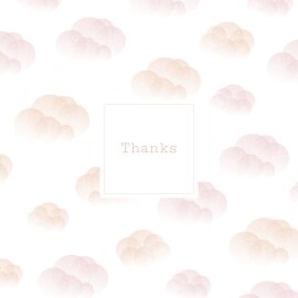 Baby Thank You Cards Mist (Foil) Pink Orange