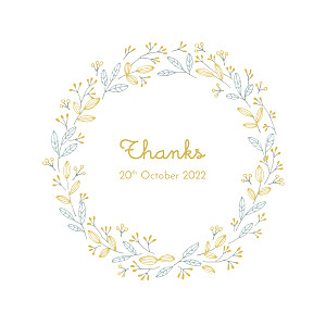 Baby Thank You Cards Fields of gold blue