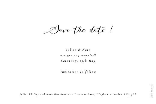 Save The Dates Bloomy White - Back