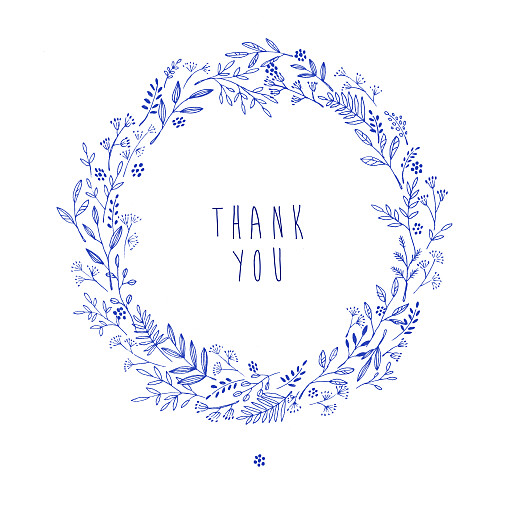 Baby Thank You Cards Pleasant Pastures (4 pages) Blue - Page 1