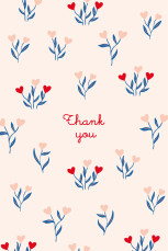Baby Thank You Cards Love Blossoms Red