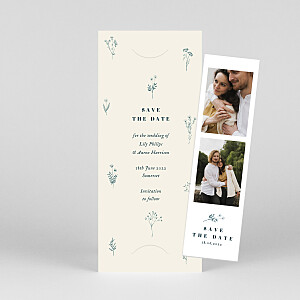 Save The Dates Floral minimalist (bookmark) beige