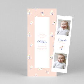 Baby Thank You Cards Cherry Blossom (Bookmark) Pink