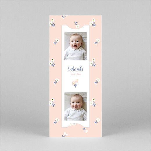 Baby Thank You Cards Cherry Blossom (Bookmark) Pink - View 2
