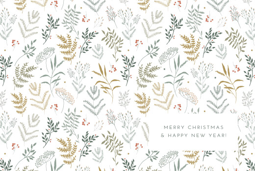 Christmas Cards Liberty Leaves (4 Pages) Gold - Page 1